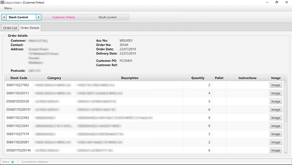 Customer orders system